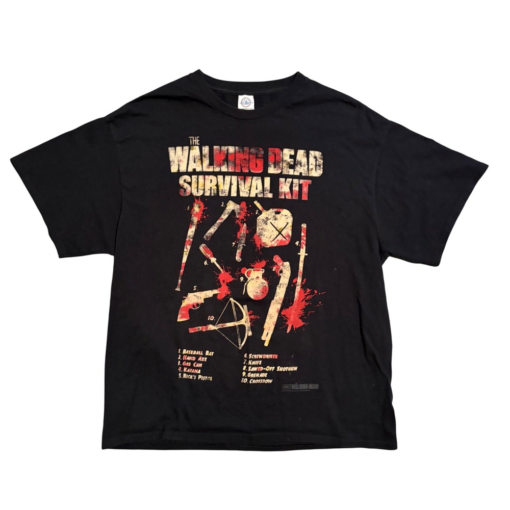 Y2K The Walking Dead Survival Kit T‎ Shirt XL Black Delta Pro Weight AMC TV Show